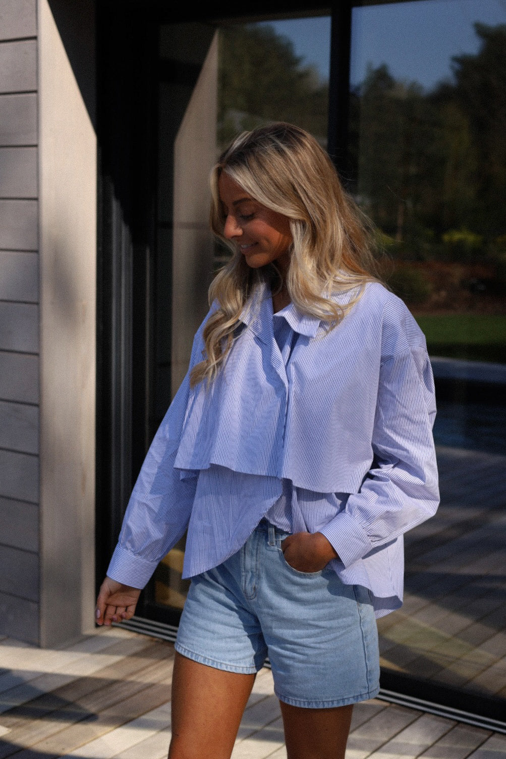 Reva bleue - Blouse rayée
