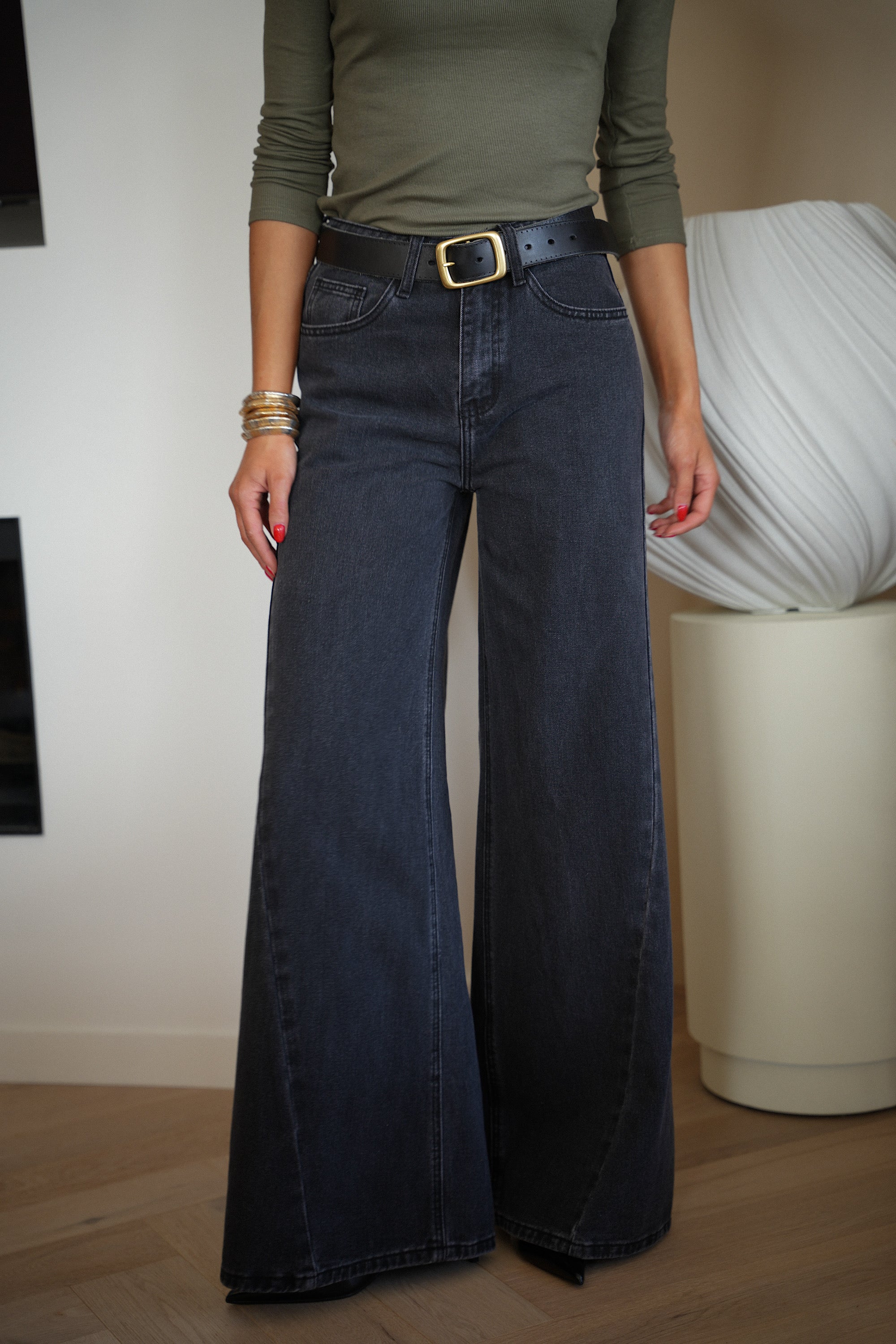 Josh noir - Jean évasé