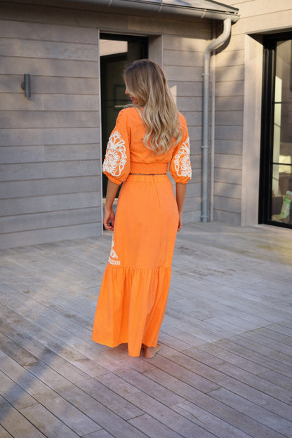 Bianca orange - Jupe longue