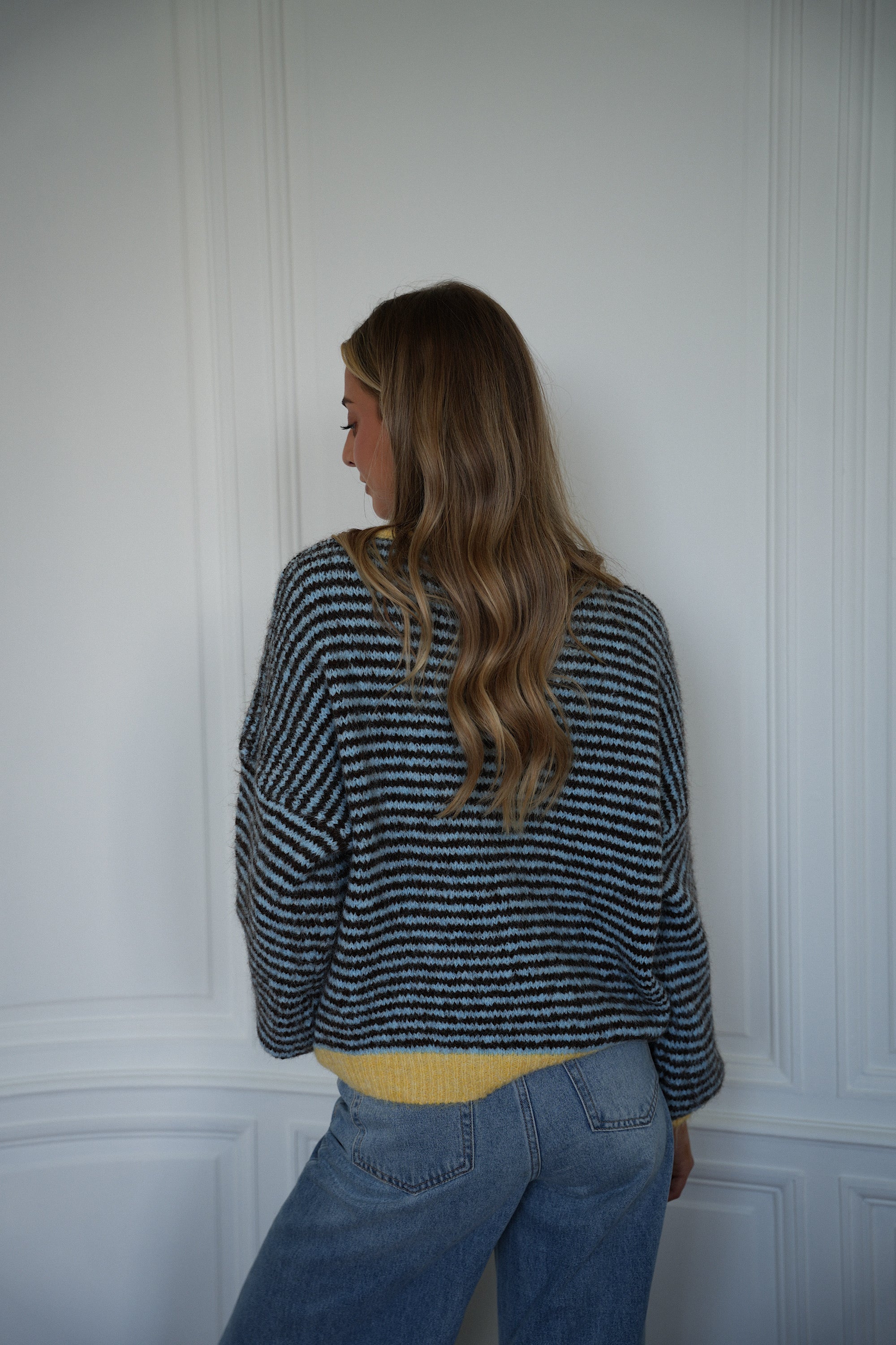 Bonny bleu/jaune - Pull rayé