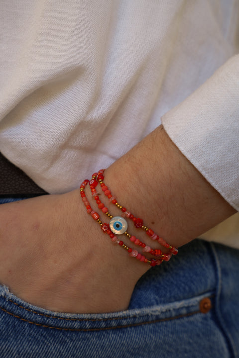 Oz rouge - Bracelet triple
