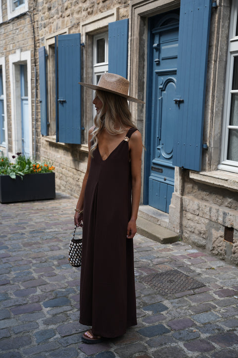 Karen chocolat - Combinaison pantalon