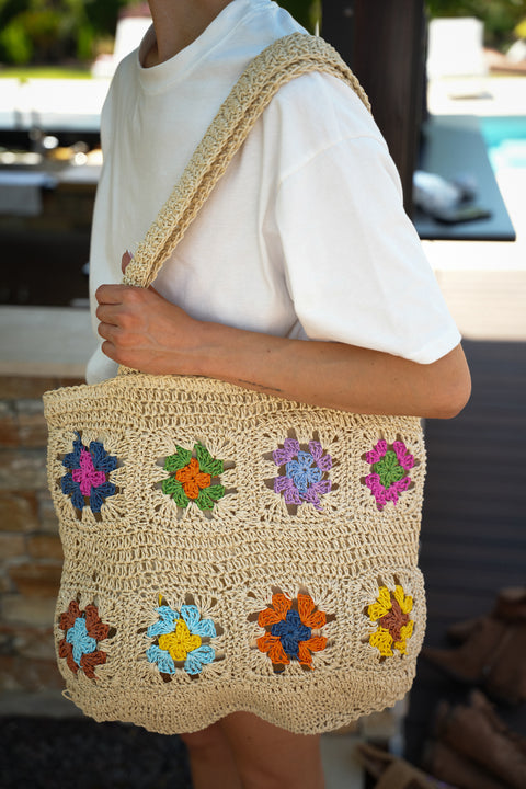 Xena crème - Sac en paille