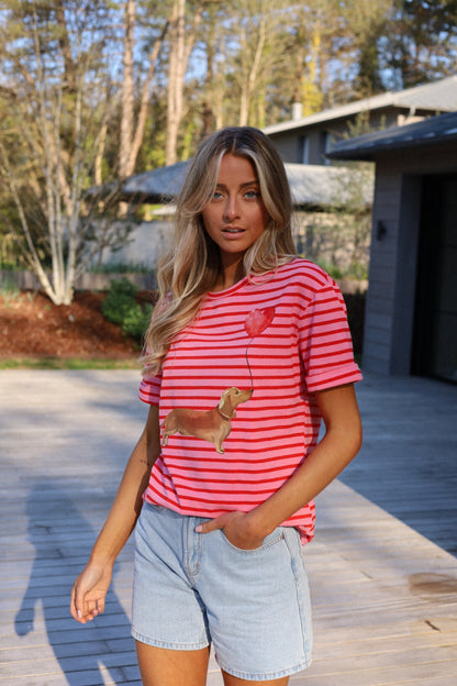 Val rose - T-shirt rayé
