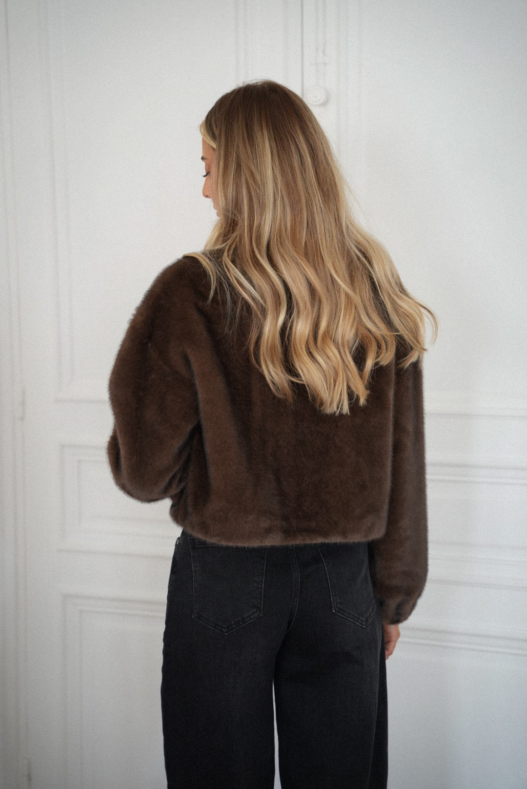 Maelle chocolat - Manteau fourrure