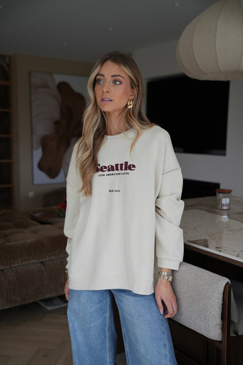Seattle crème - Sweat-shirt ample