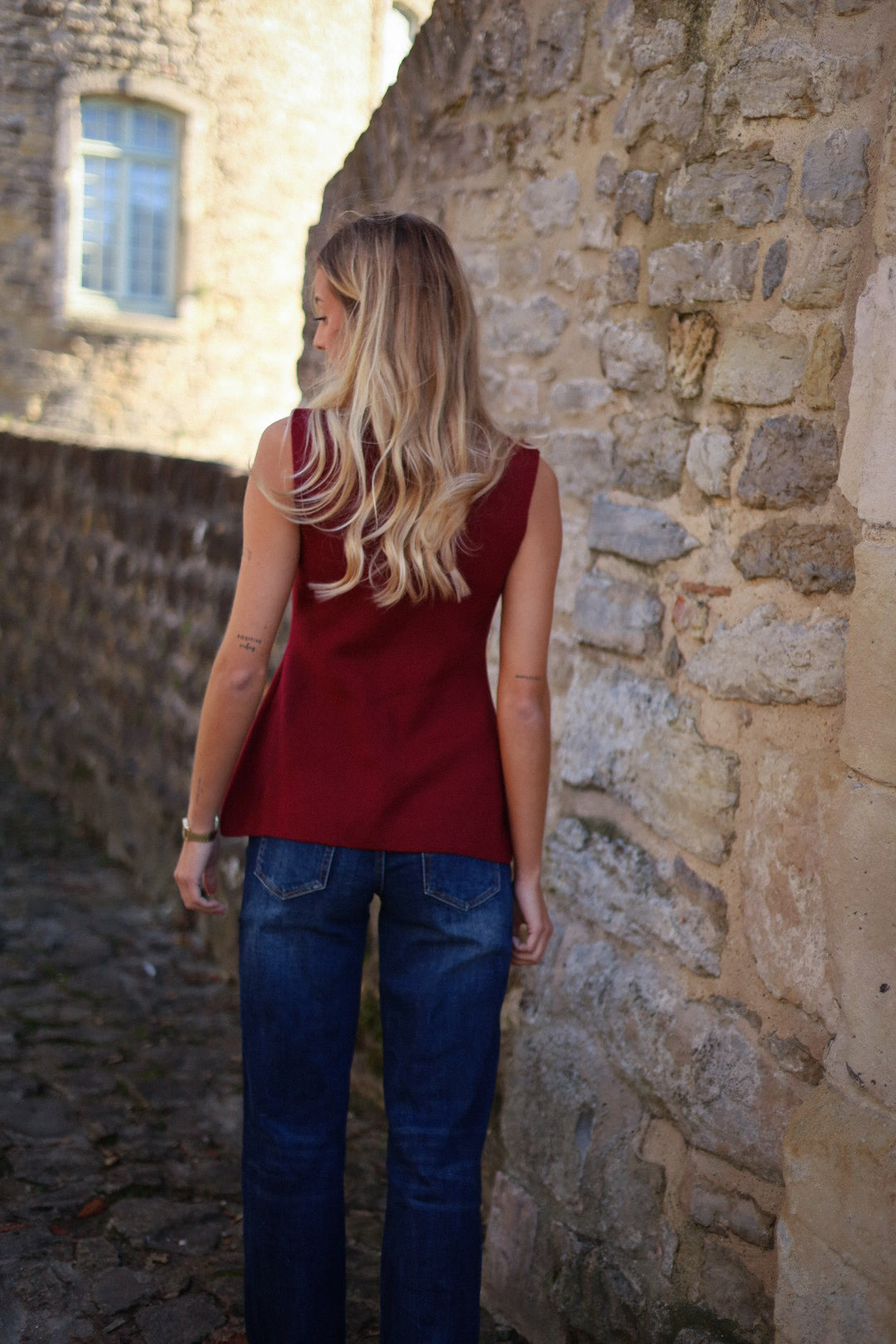 Annaelle Bordeaux - Top boutonné