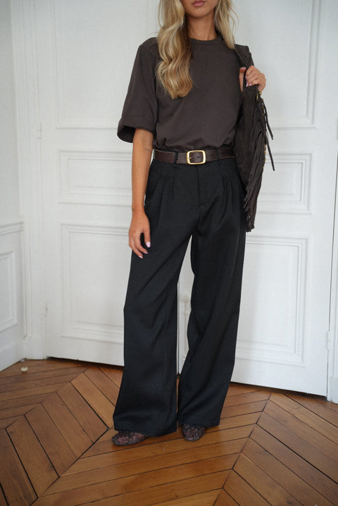 Achille noir - Pantalon droit