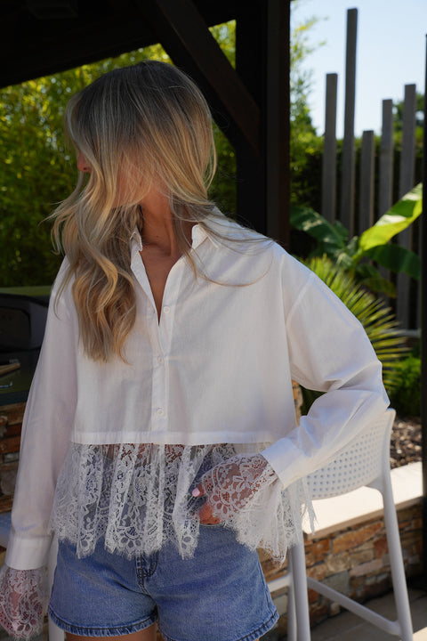 Alica blanche - Blouse dentelle