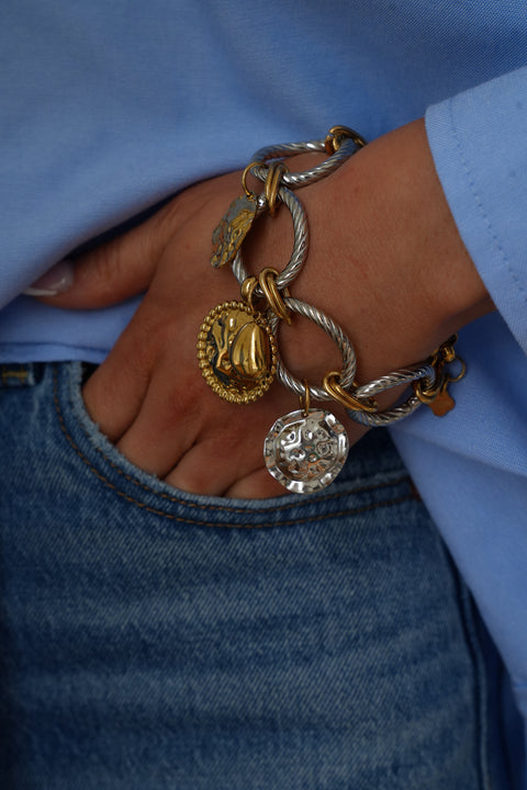 Kay bicolore - Bracelet acier