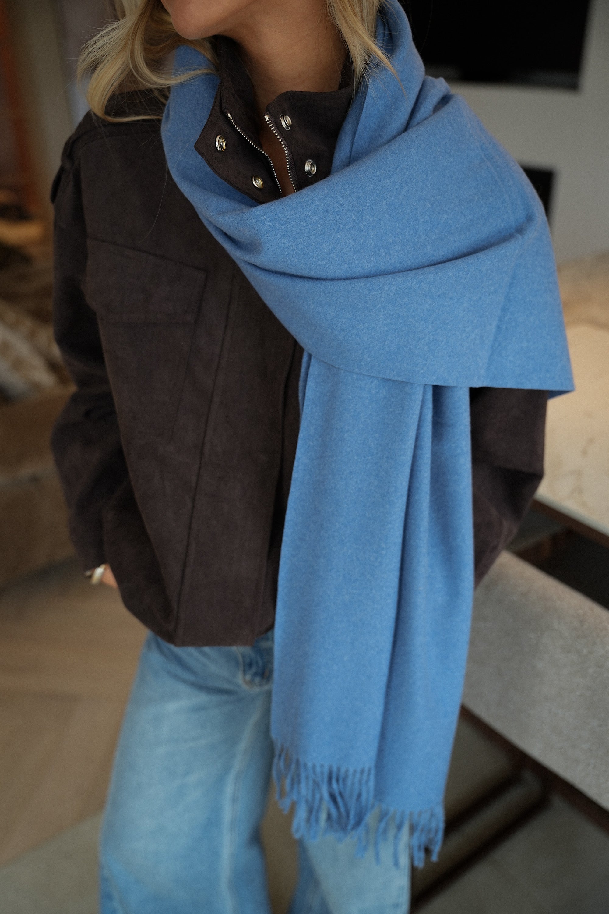 Capucine bleu azur - Écharpe douce