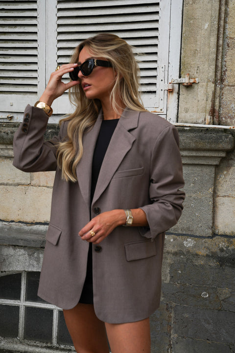 Cloé taupe - Veste blazer