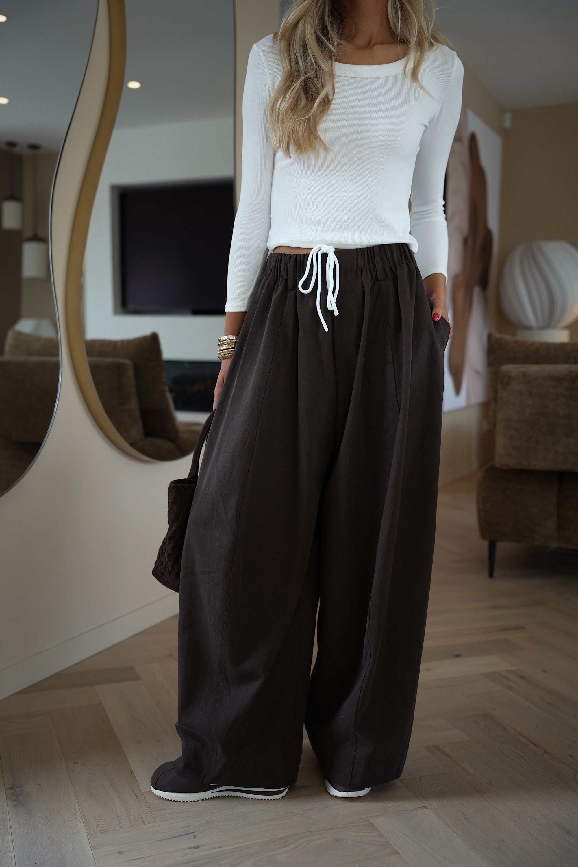 Lorya chocolat - Pantalon ample