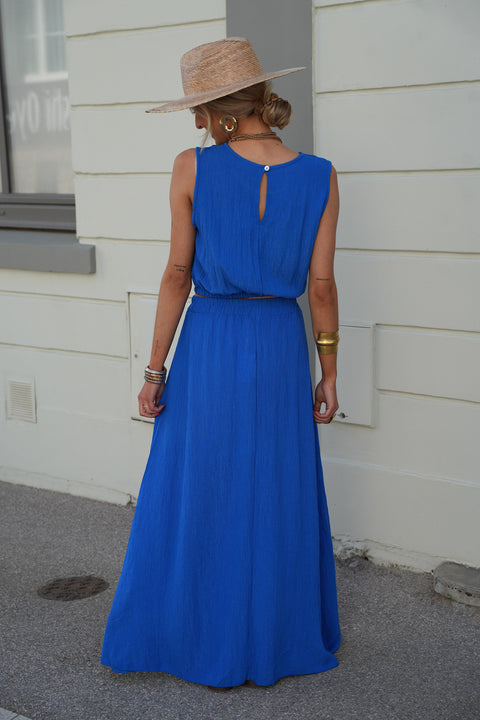 Elize bleu roi - Ensemble jupe/top