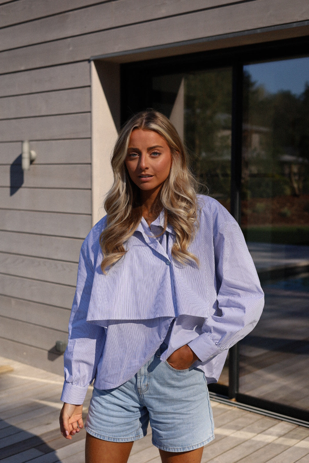 Reva bleue - Blouse rayée
