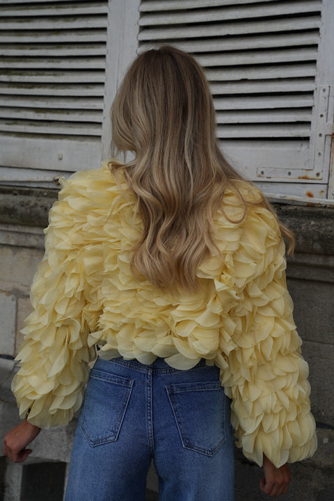 Aude jaune - Blouse volantée