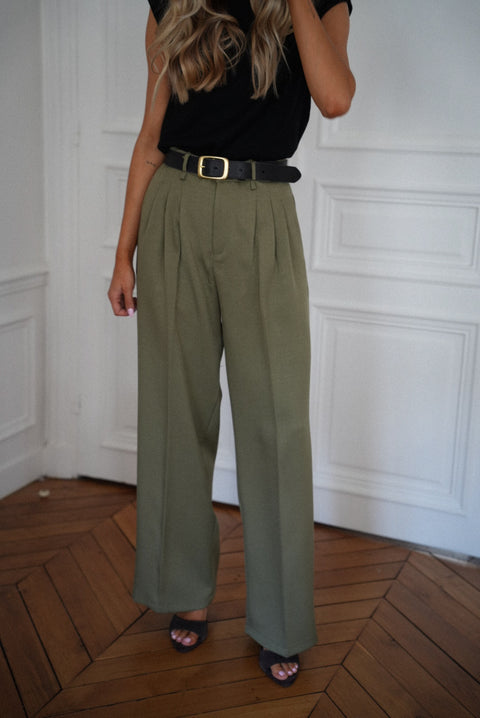Achille kaki - Pantalon droit