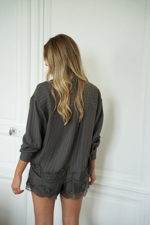 Maxine grise - Chemise rayée