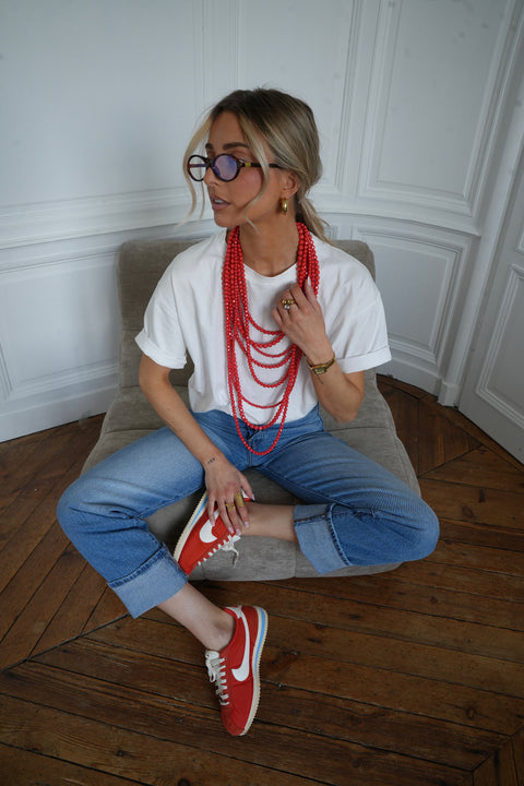Milly rouge - Collier en perles