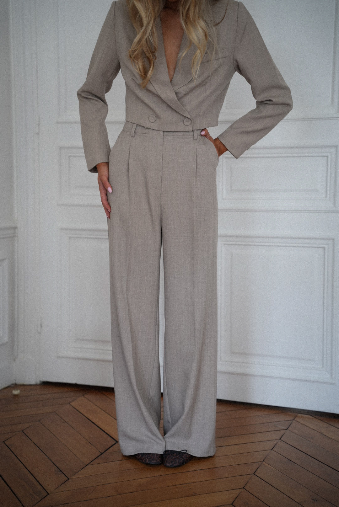 Roza beige - Pantalon droit