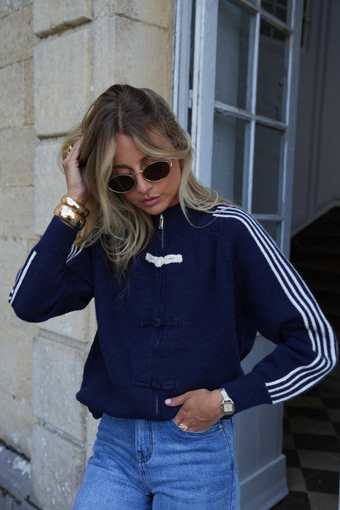 Suzie marine - Gilet zippé