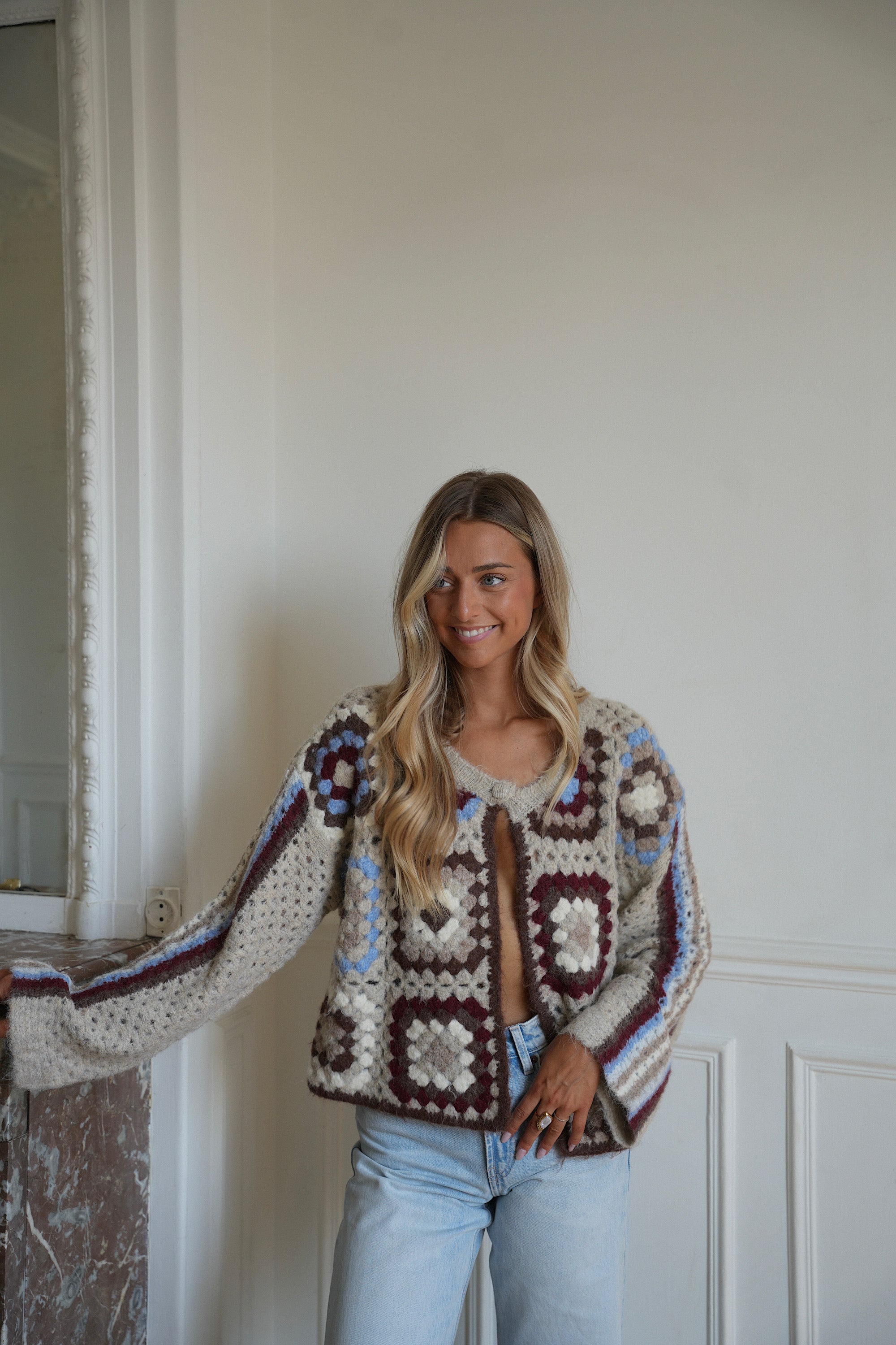 Baya taupe - Gilet imprimé