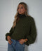 Miky vert - Pull col montant