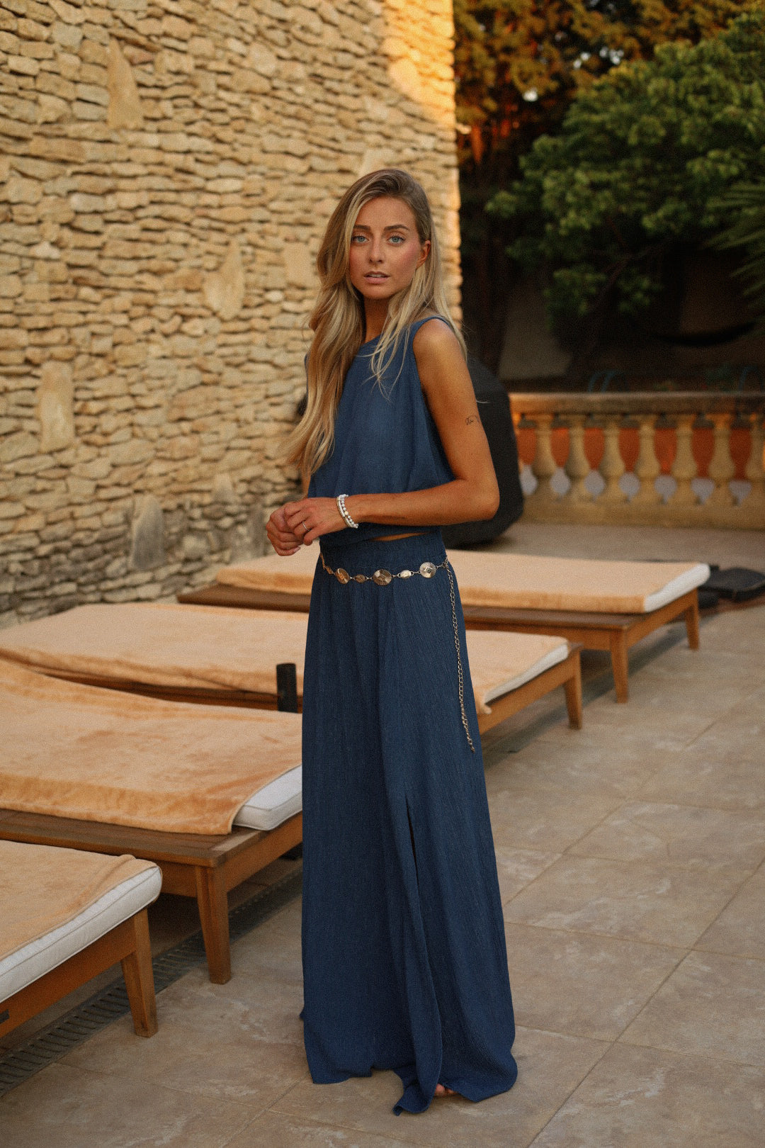 Elize bleu nuit - Ensemble jupe/top