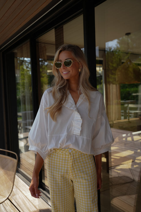 Julieth blanche - Blouse volantée