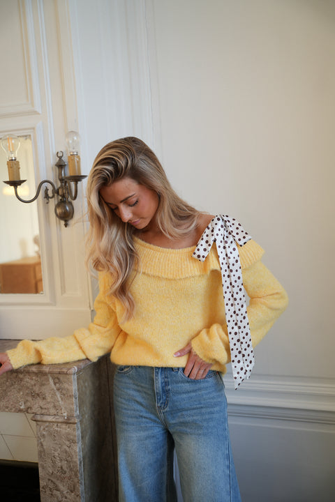 Rita jaune - Pull asymétrique