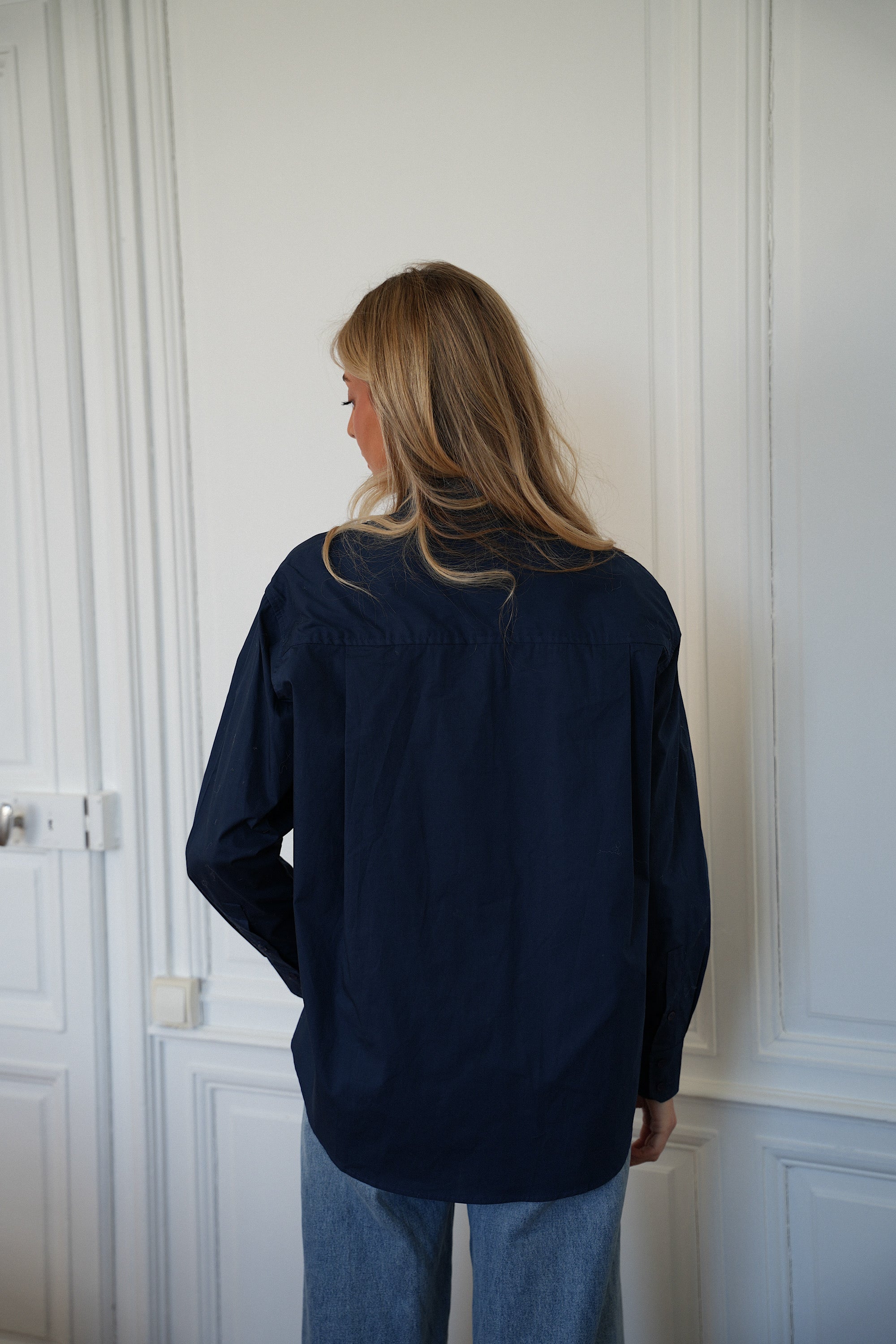 Emy marine - Chemise cravate