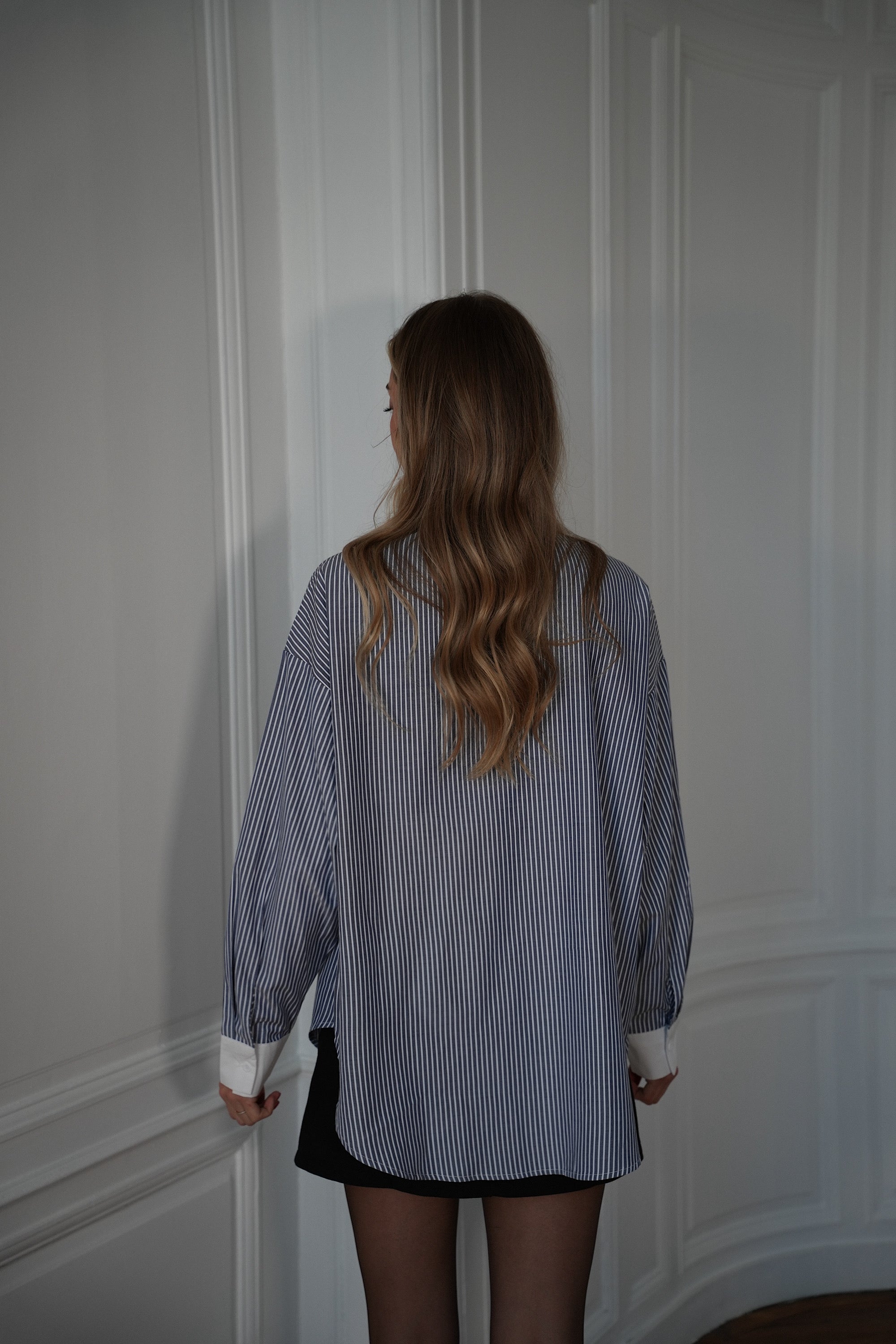 Mary bleue - Chemise cravate