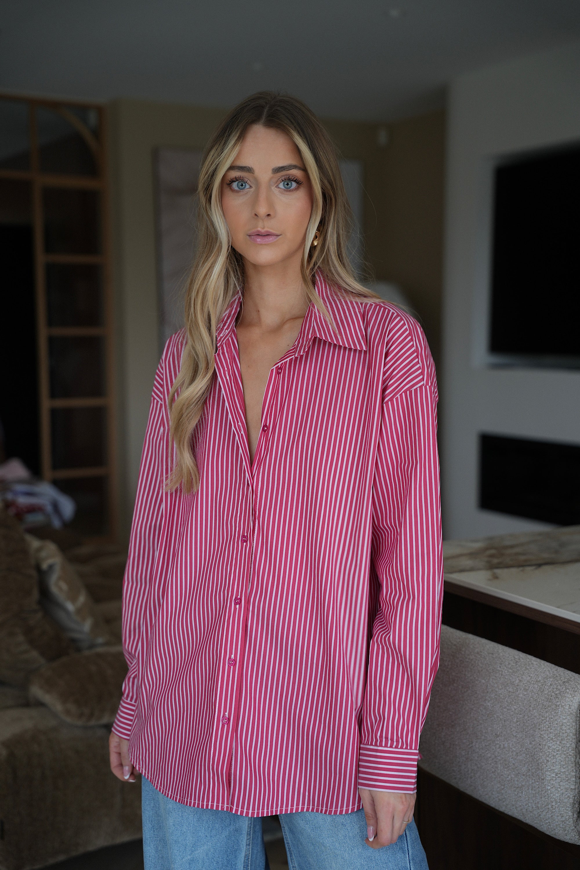 Sacha rouge - Chemise rayée