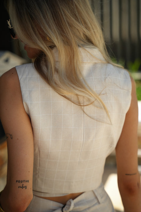 Camila beige - Top croisé