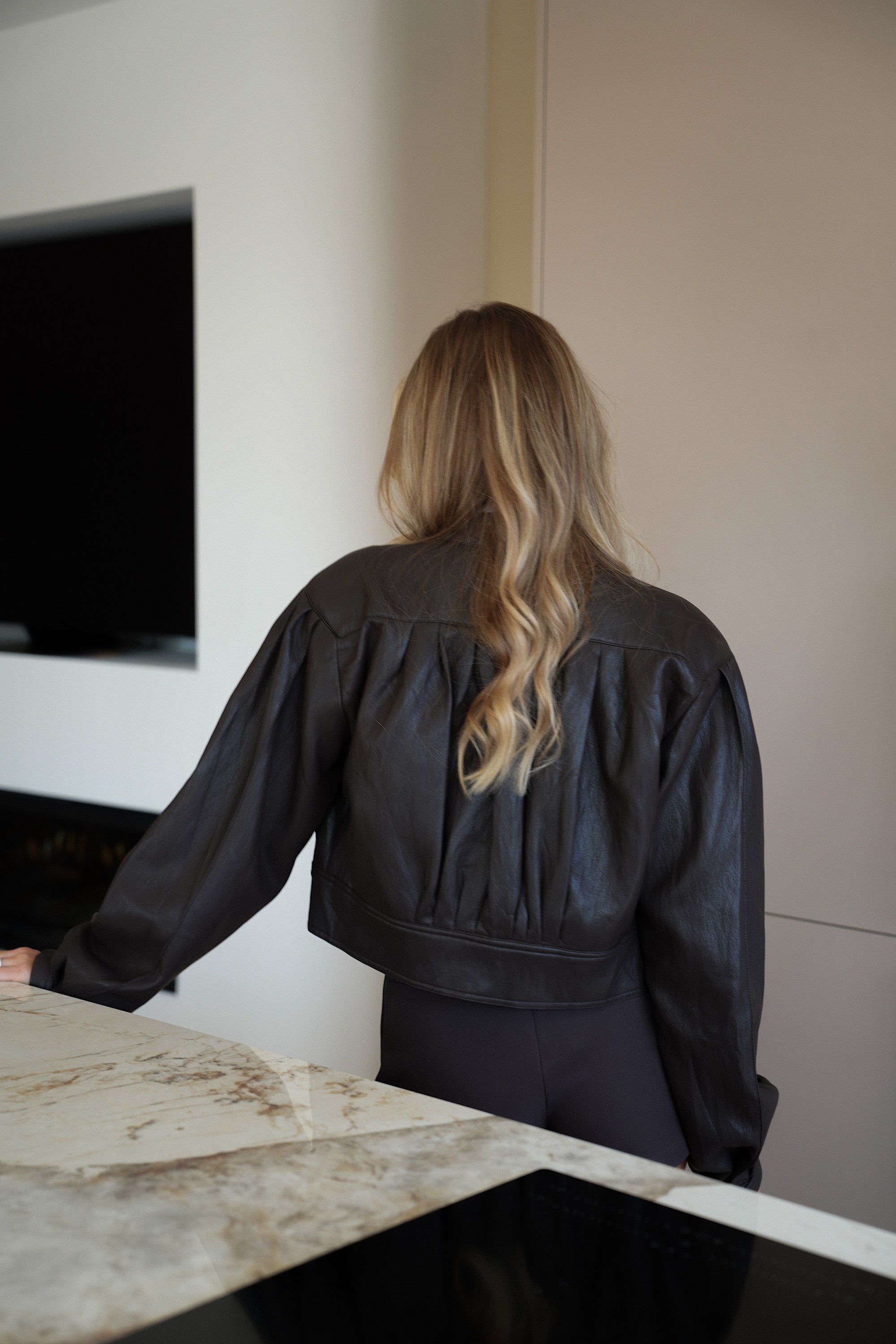 Debo chocolat - Veste en cuir