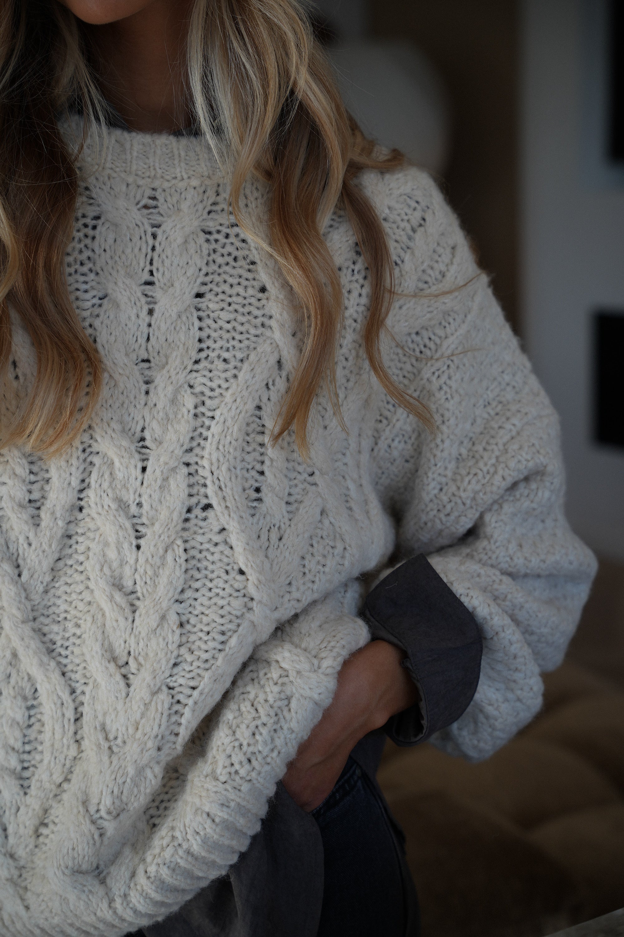 Santana crème - Pull torsadé