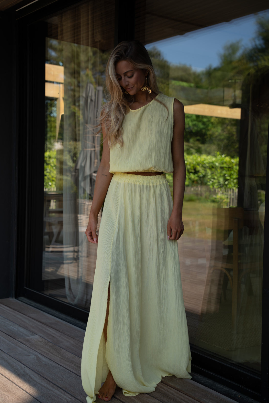 Elize jaune - Ensemble jupe/top