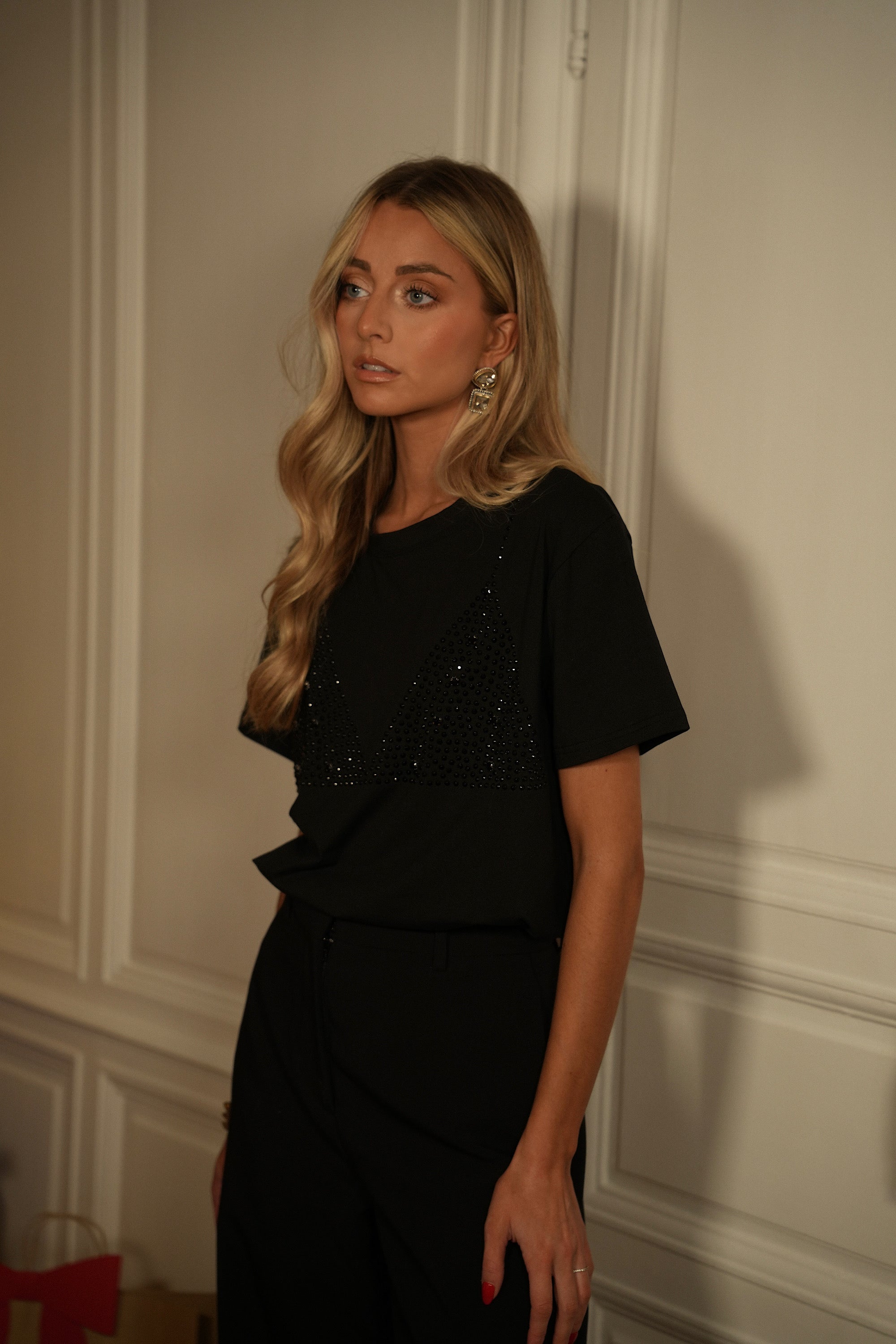Alison noir - T-shirt strass