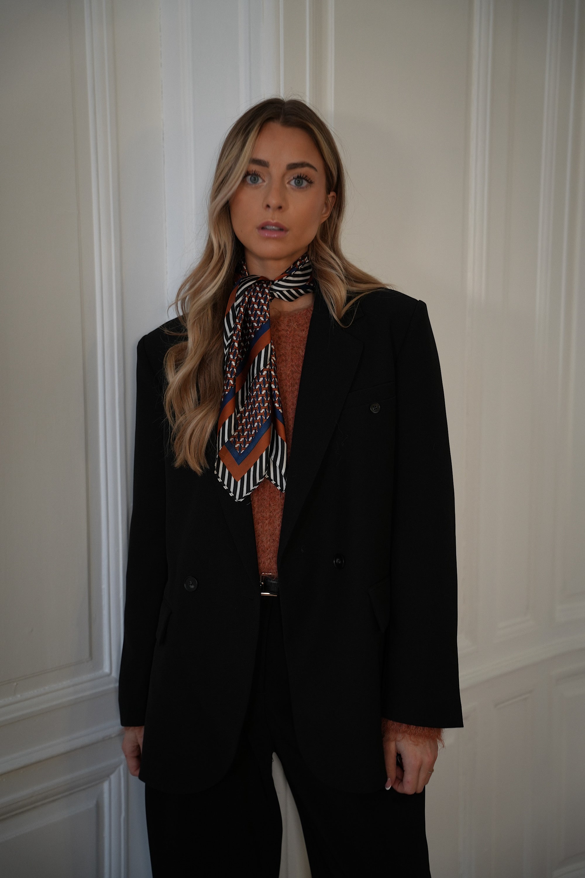 Milène terracotta - Foulard satiné