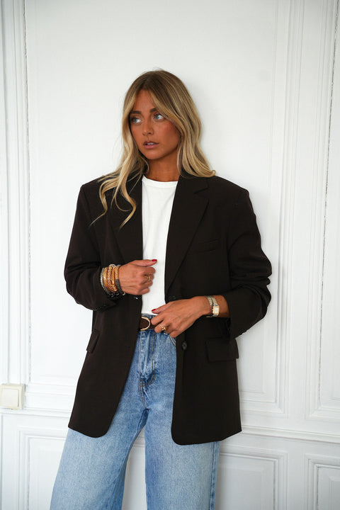 Cloé chocolat - Veste blazer
