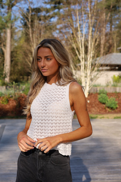 Ellen blanc - Top brodé