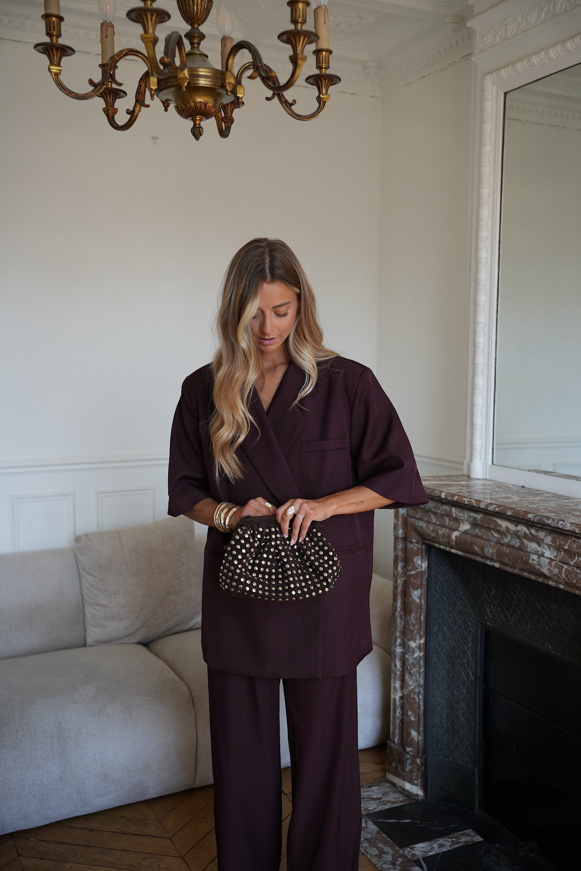 Kati chocolat - Sac clouté