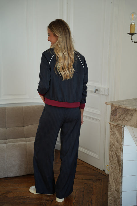 Terry marine - Pantalon droit