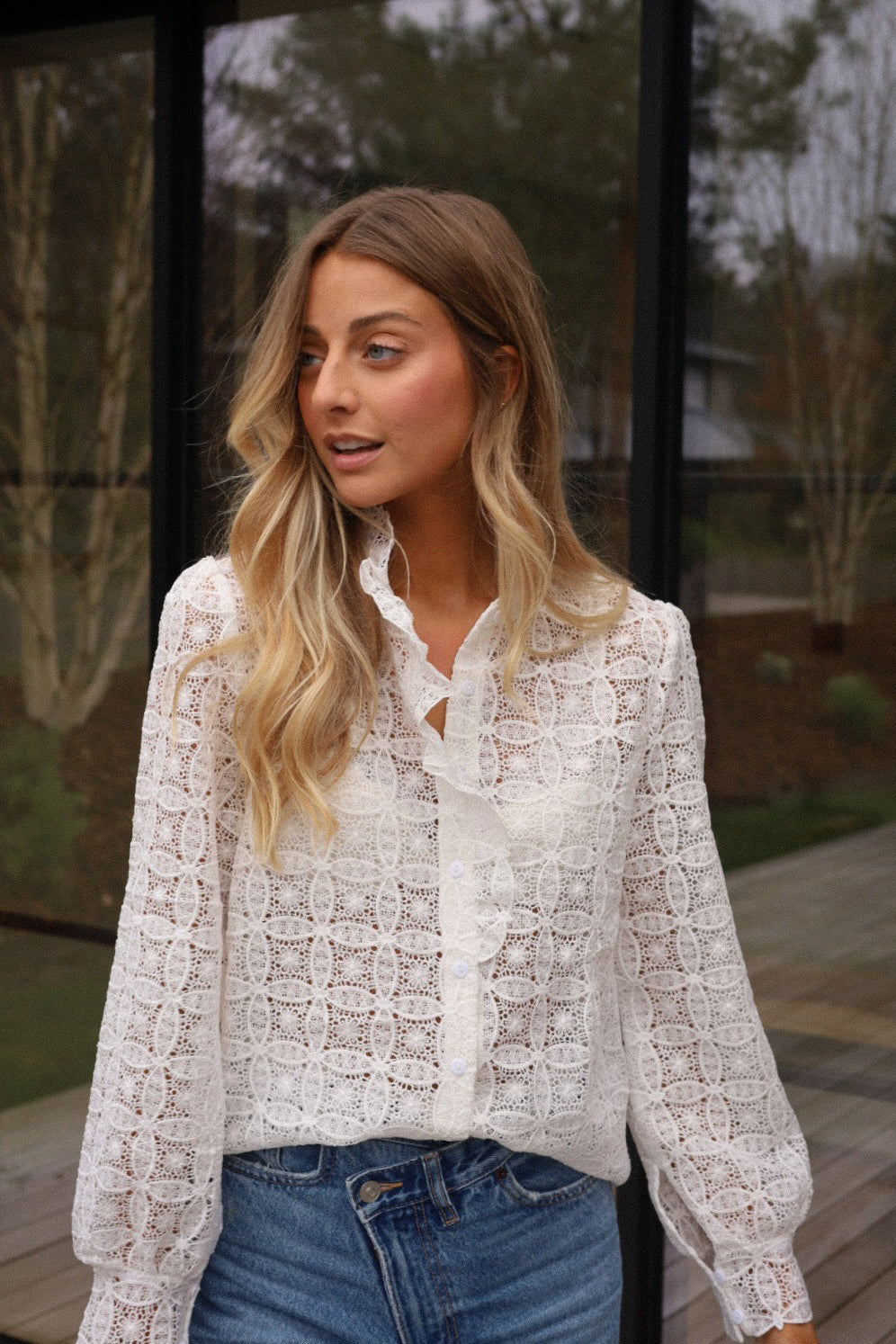 Solan blanche - Blouse brodée