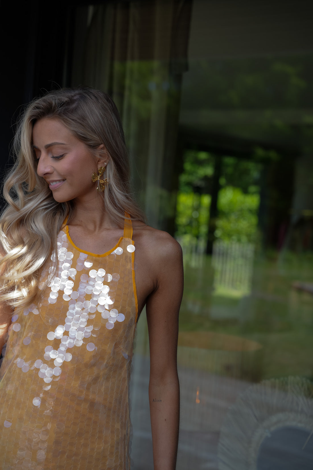 Poeme orange - Robe sequins