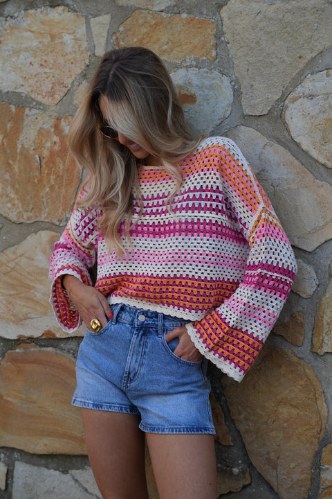 Roy coloré - Blouse en crochet
