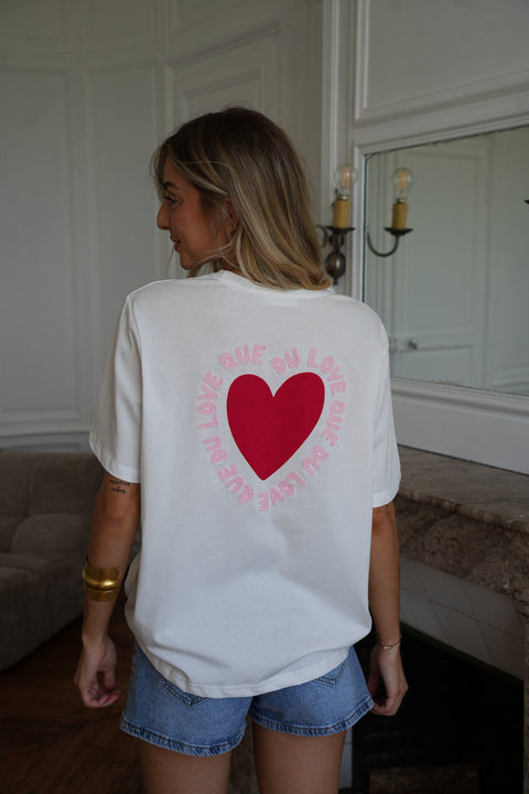 Mendy blanc - T-shirt cœur