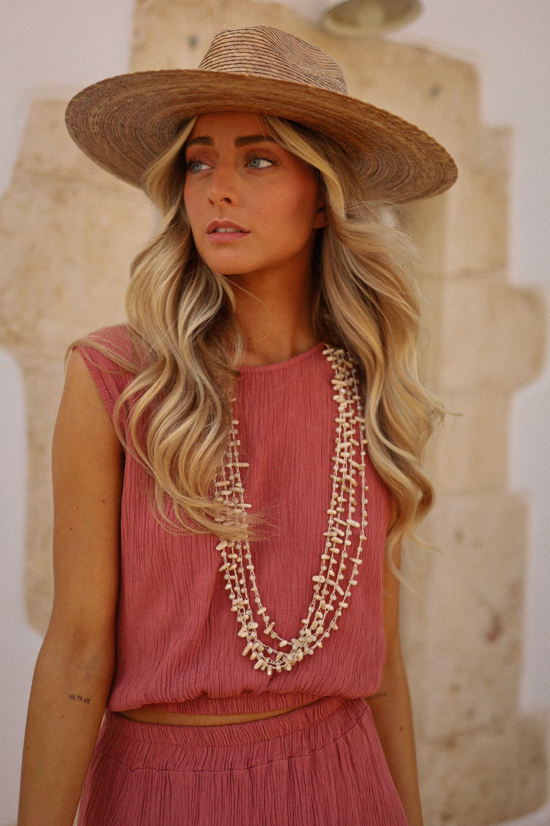 Manie crème - Collier perles