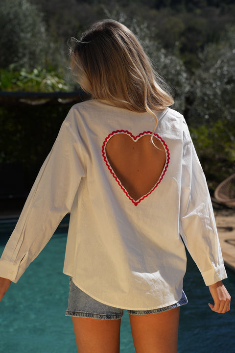 Alia blanche - Chemise cœur