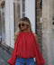 Karole corail - Blouse ajourée